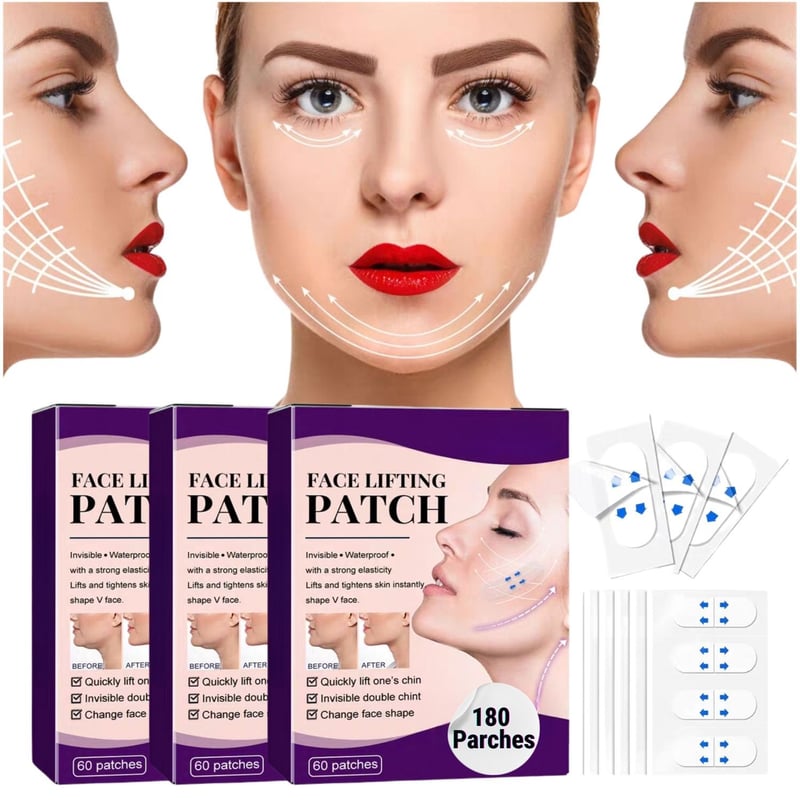 PARCHE DE ESTIRAMIENTO FACIAL EN V 60 UNIDADES